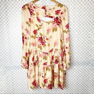 EUC Rahi Cali Floral Cutout Back Ruffle Dress